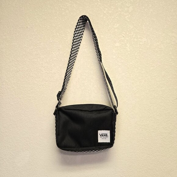 Vans All Day Crossbody Bag Black Checkerboard Strap Skater Emo Scene - Picture 3 of 12